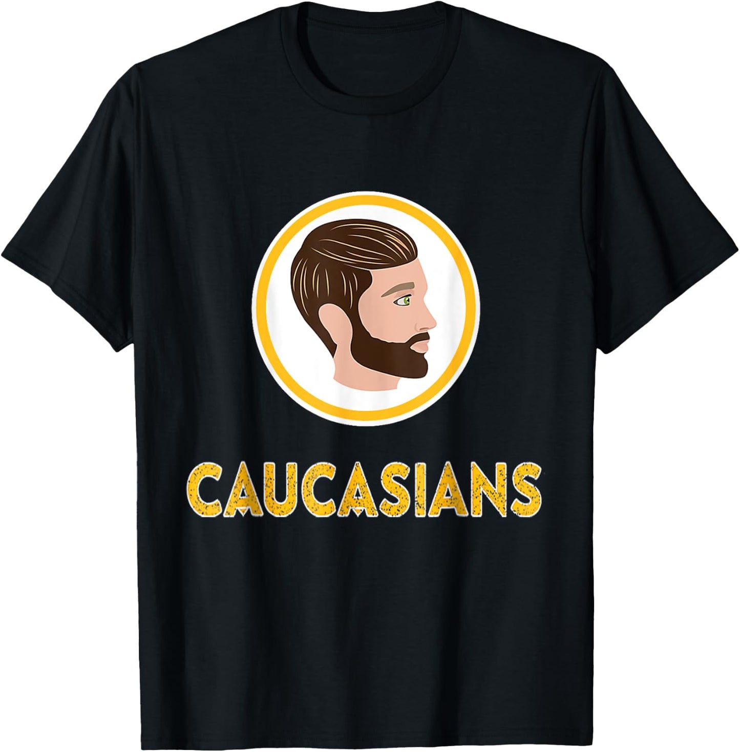 Caucasians Funny Vintage Caucasians Pride T-Shirt - T-Shirt | Black