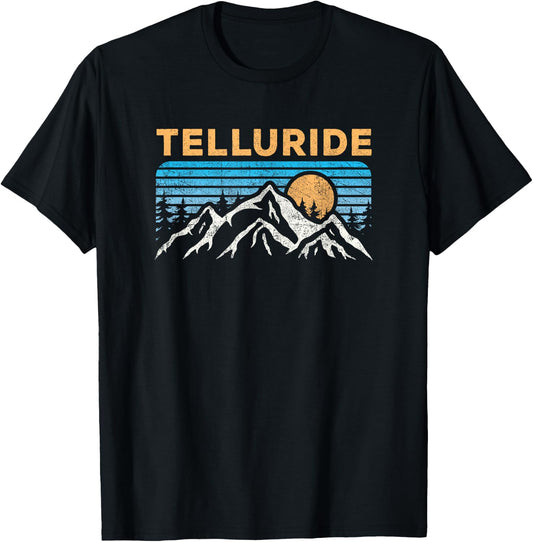 Vintage Telluride Colorado Souvenir Retro Throwback Mountain T-Shirt - T-Shirt | Black
