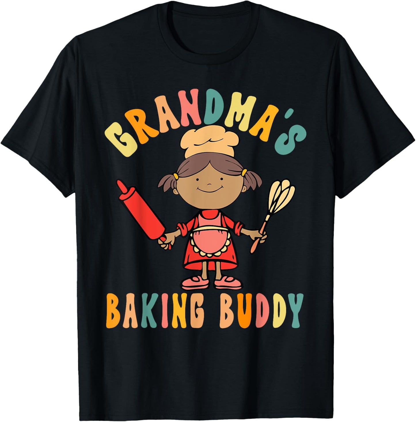 Groovy Grandma's Baking Buddy For Kids Girl T-Shirt - T-Shirt | Black