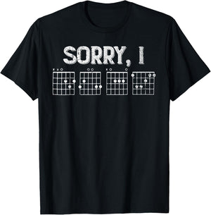 Sorry I-DGAF Funny Guitar Chords T-Shirt - T-Shirt | Black