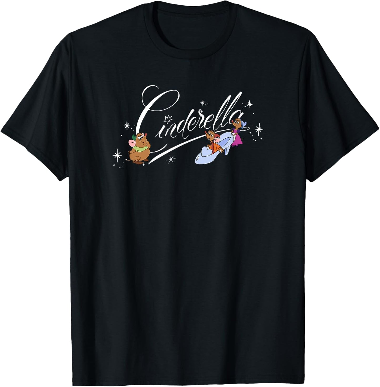 Disney Cinderella Mice Glass Slipper Logo T-Shirt - T-Shirt | Black