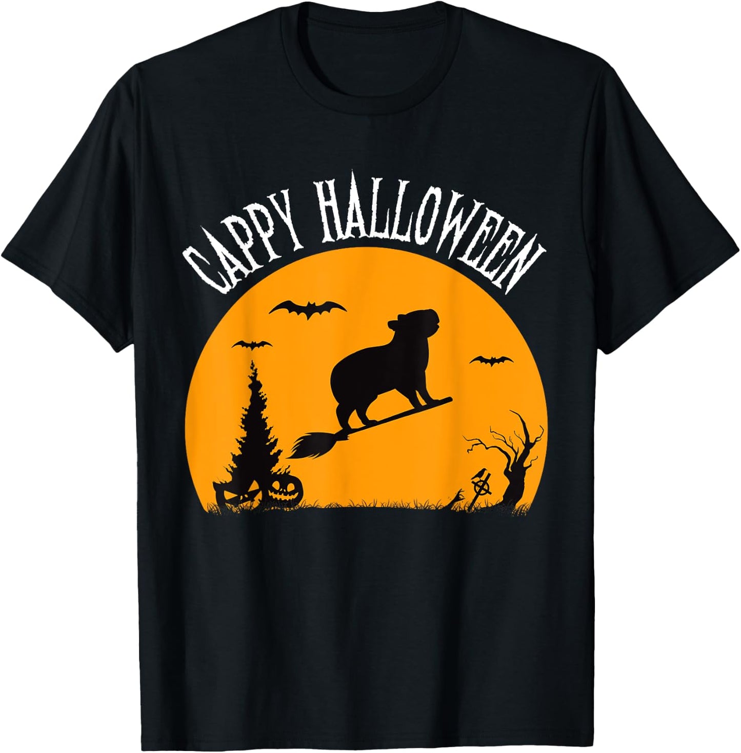 Cappy Halloween Funny Capybara Costume T-Shirt - T-Shirt | Black