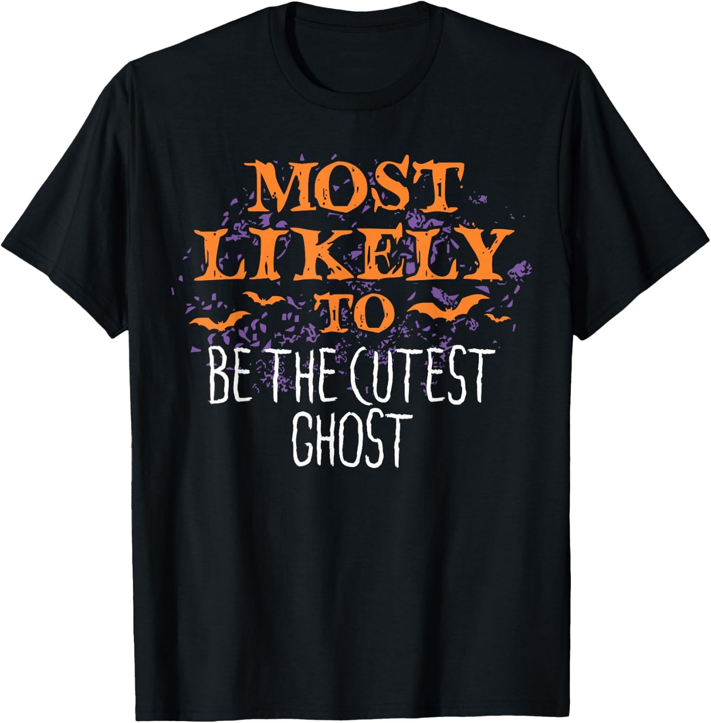 Most Likely To Halloween Be The Cutest Ghost Matching T-Shirt - T-Shirt | Black