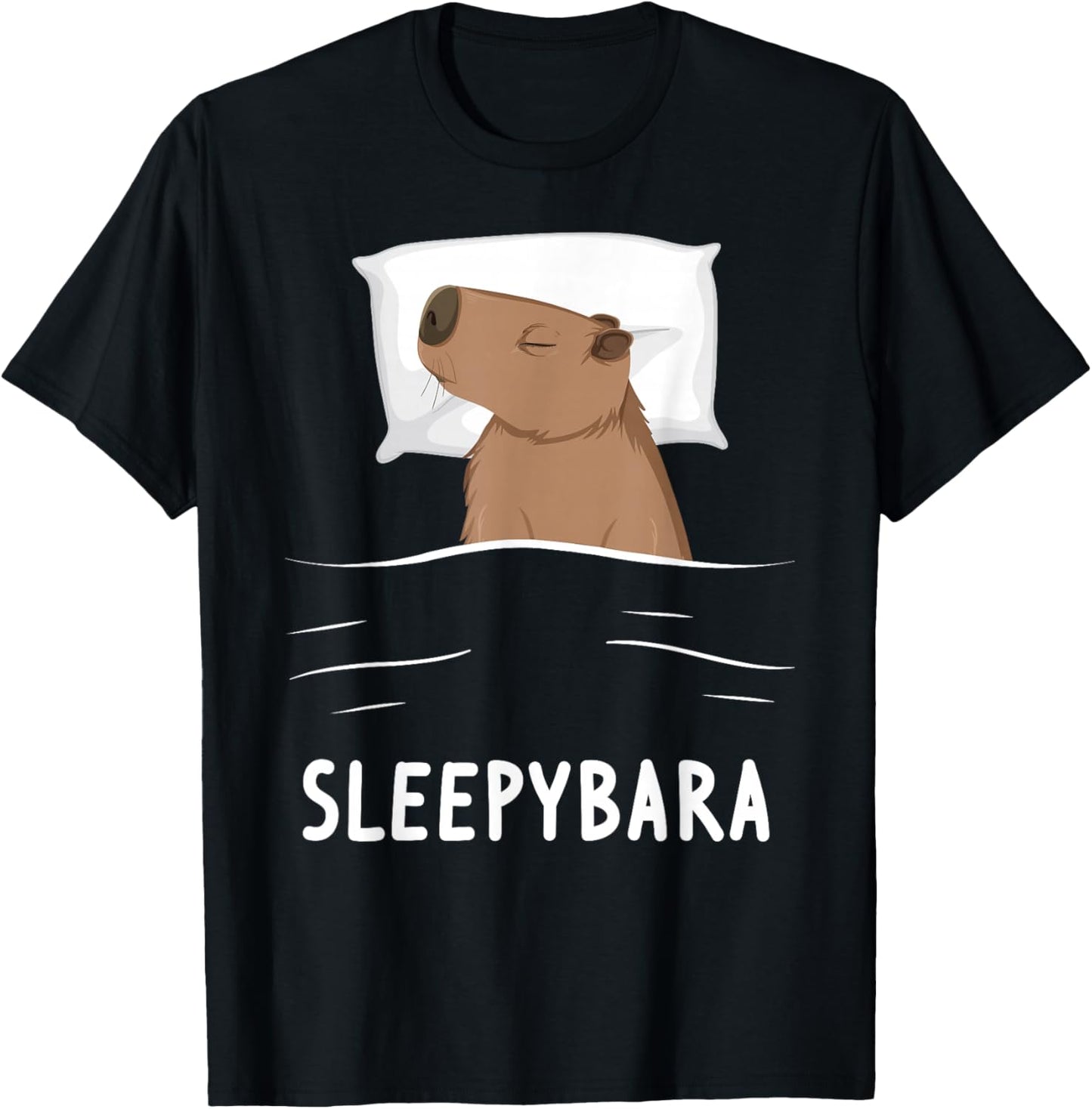 Capybara Sleepybara Sleep Capybara T-Shirt - T-Shirt | Black
