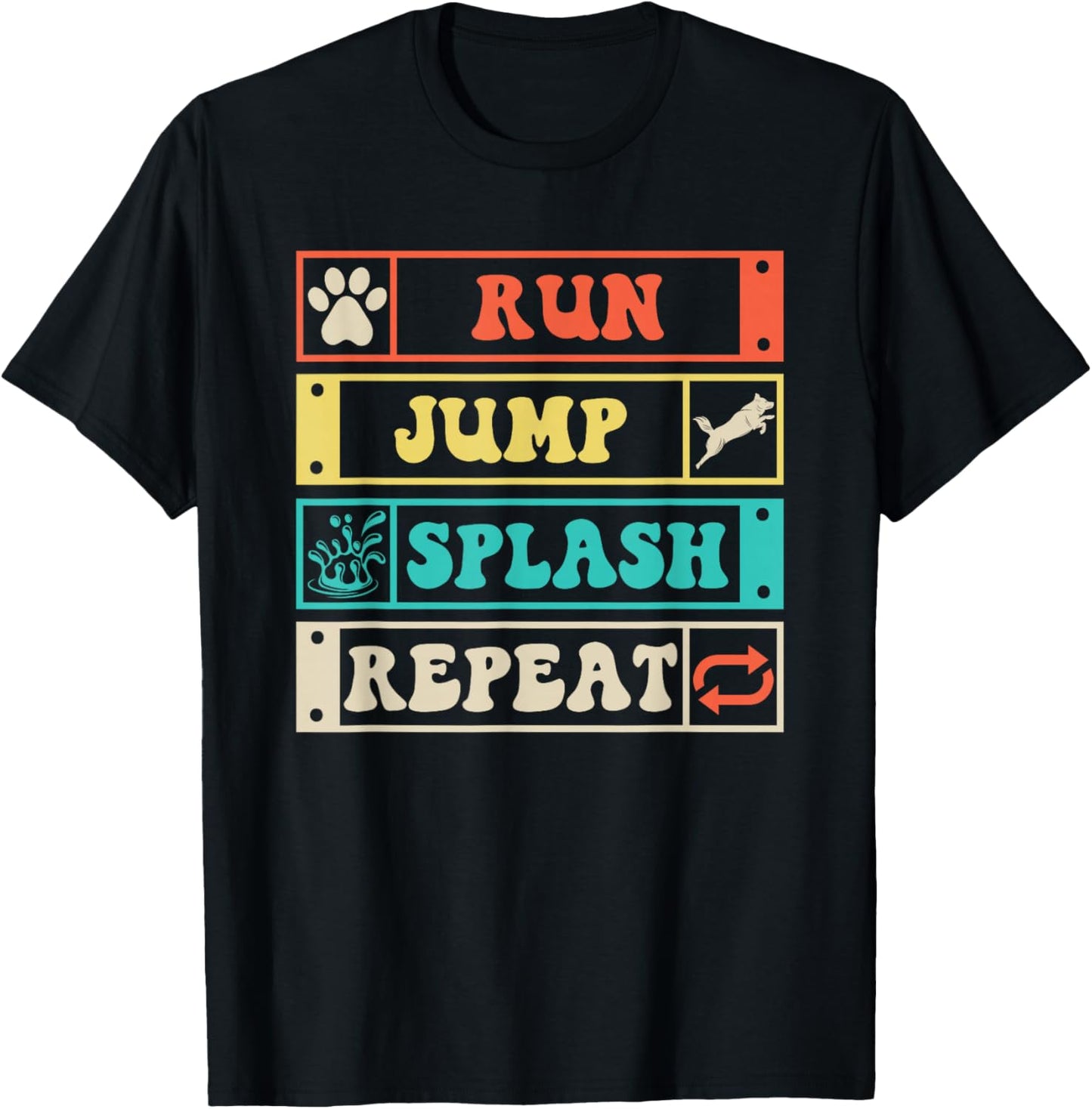 Dog Dock Jumping Dock Diving Dogs T-Shirt - T-Shirt | Black