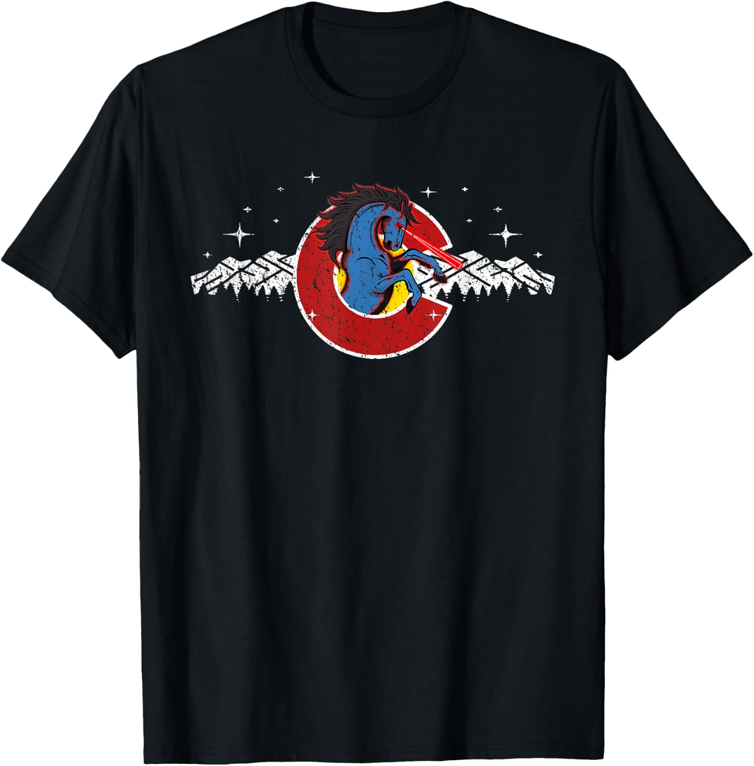 Colorado Blucifer Demon Horse T-Shirt - T-Shirt | Black
