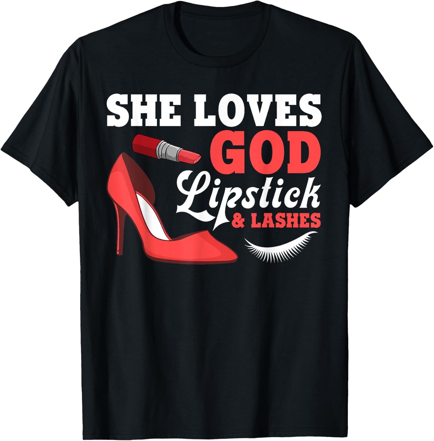 Funny Lipstick Art Girls Lipstick Makeup Artist T-Shirt - T-Shirt | Black
