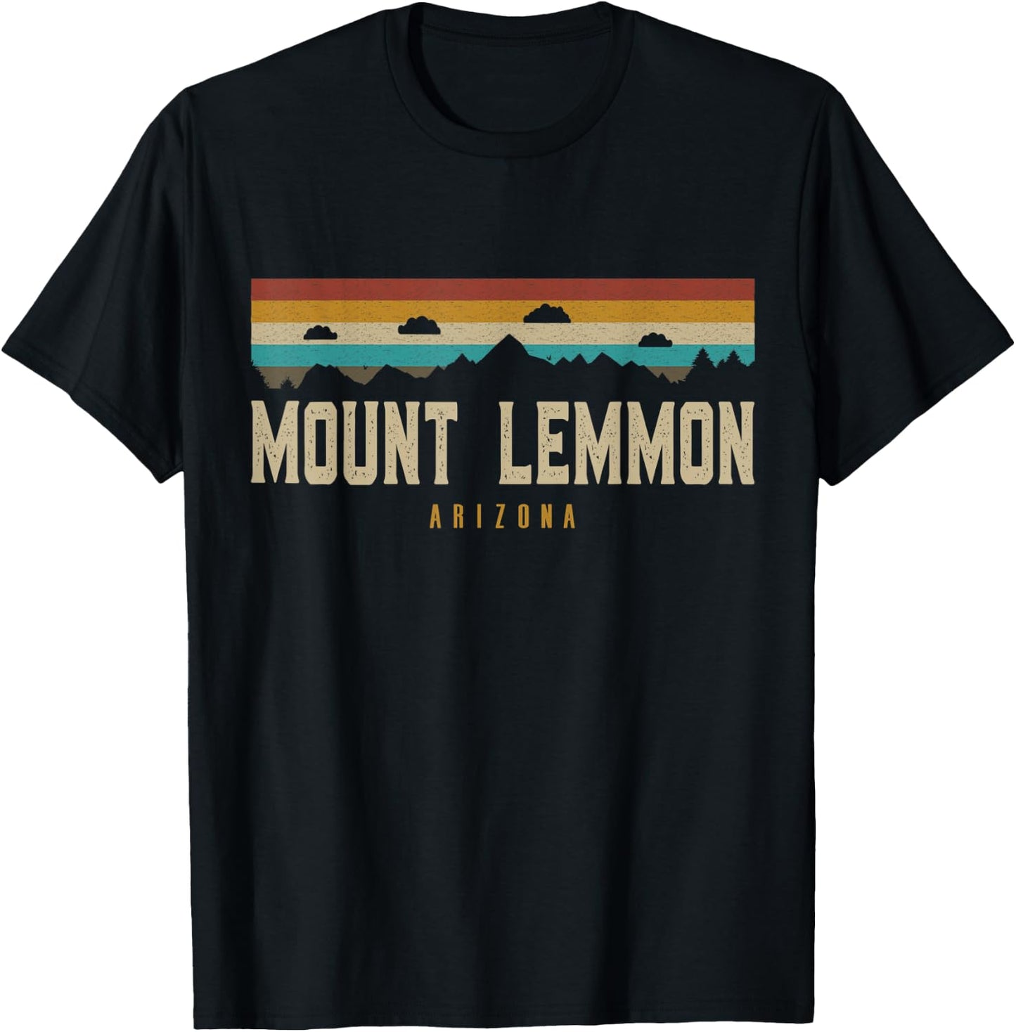 Mount Lemmon Mountains Arizona Hiking Outdoors Retro T-Shirt - T-Shirt | Black