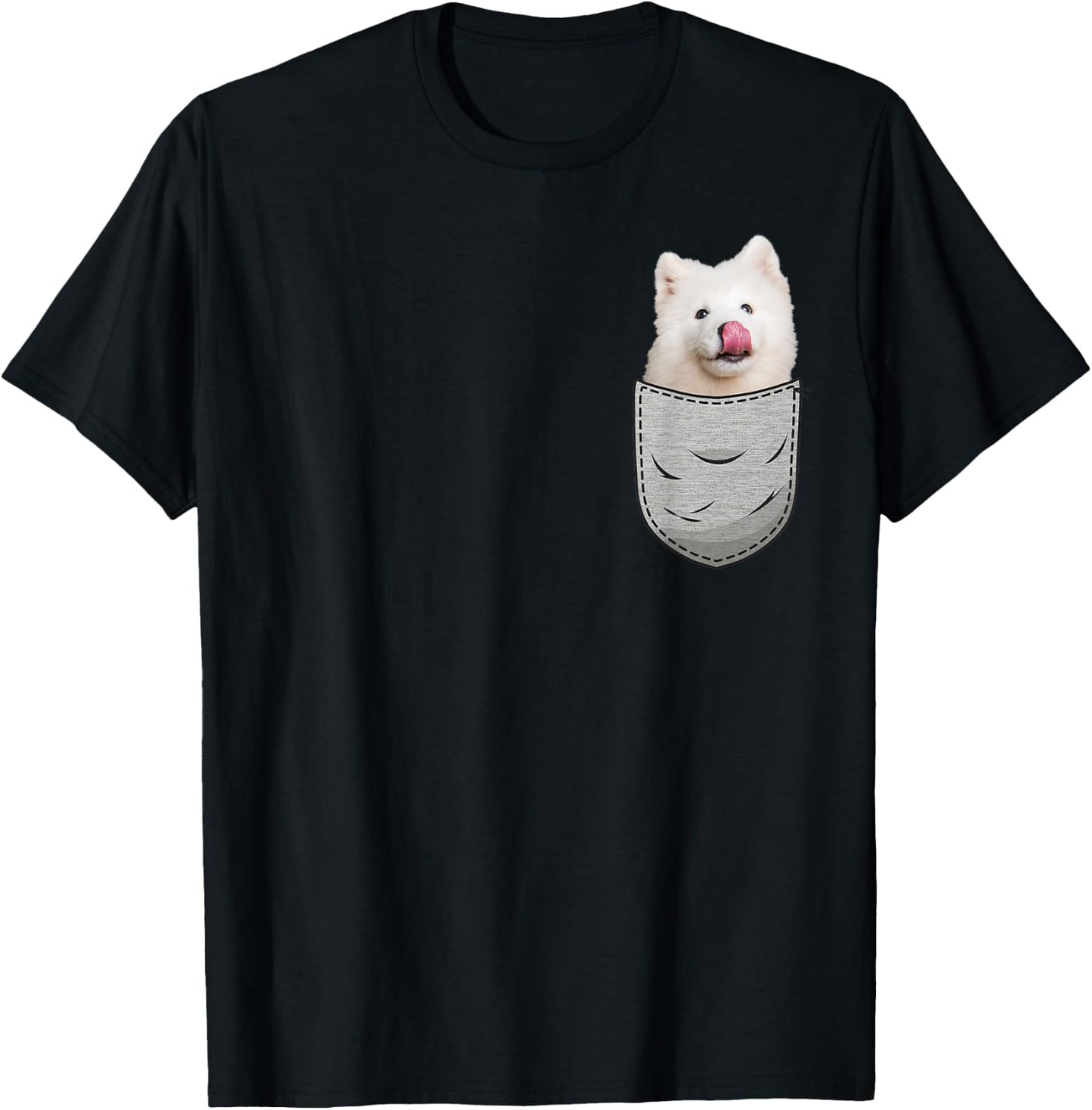 Samojeder Samoyed Chest Bag Pocket Dog Owners T-Shirt - T-Shirt | Black