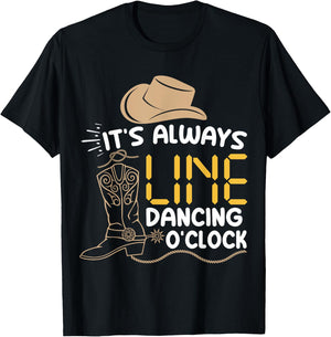 Line Dancing Funny Line Dance T-Shirt - T-Shirt | Black