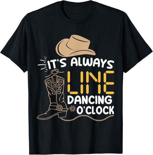Line Dancing Funny Line Dance T-Shirt - T-Shirt | Black