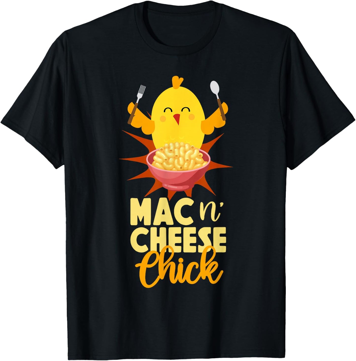 Mac And Cheese Chicken Girl Mac N' Cheese Chick T-Shirt - T-Shirt | Black