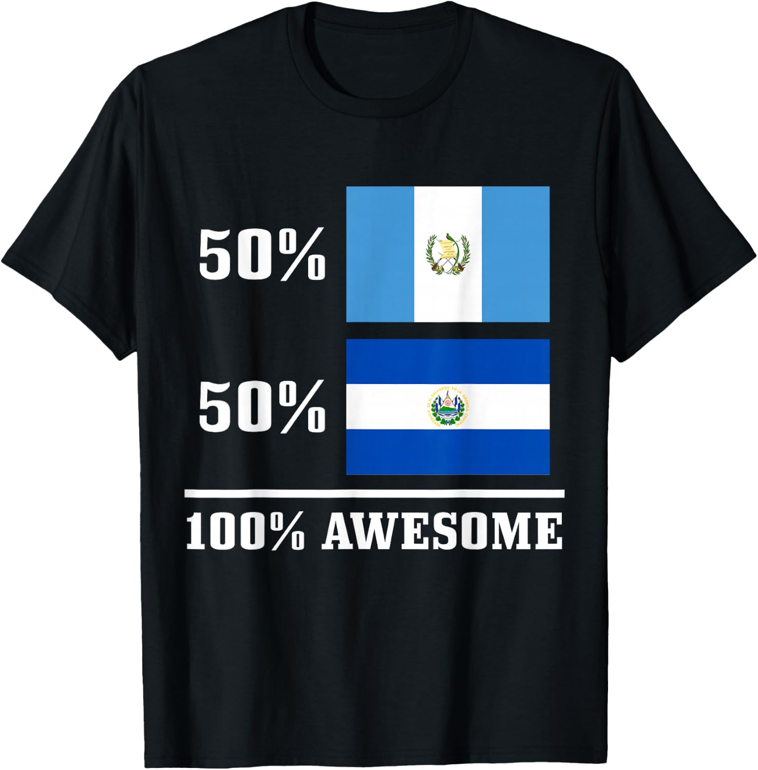 Guatemala El Salvador Salvadorian Guatemalan Flag Pride T-Shirt - T-Shirt | Black