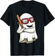 Funny Ghost Baseball Player Bat Sports Halloween Men Boys T-Shirt - T-Shirt | Black