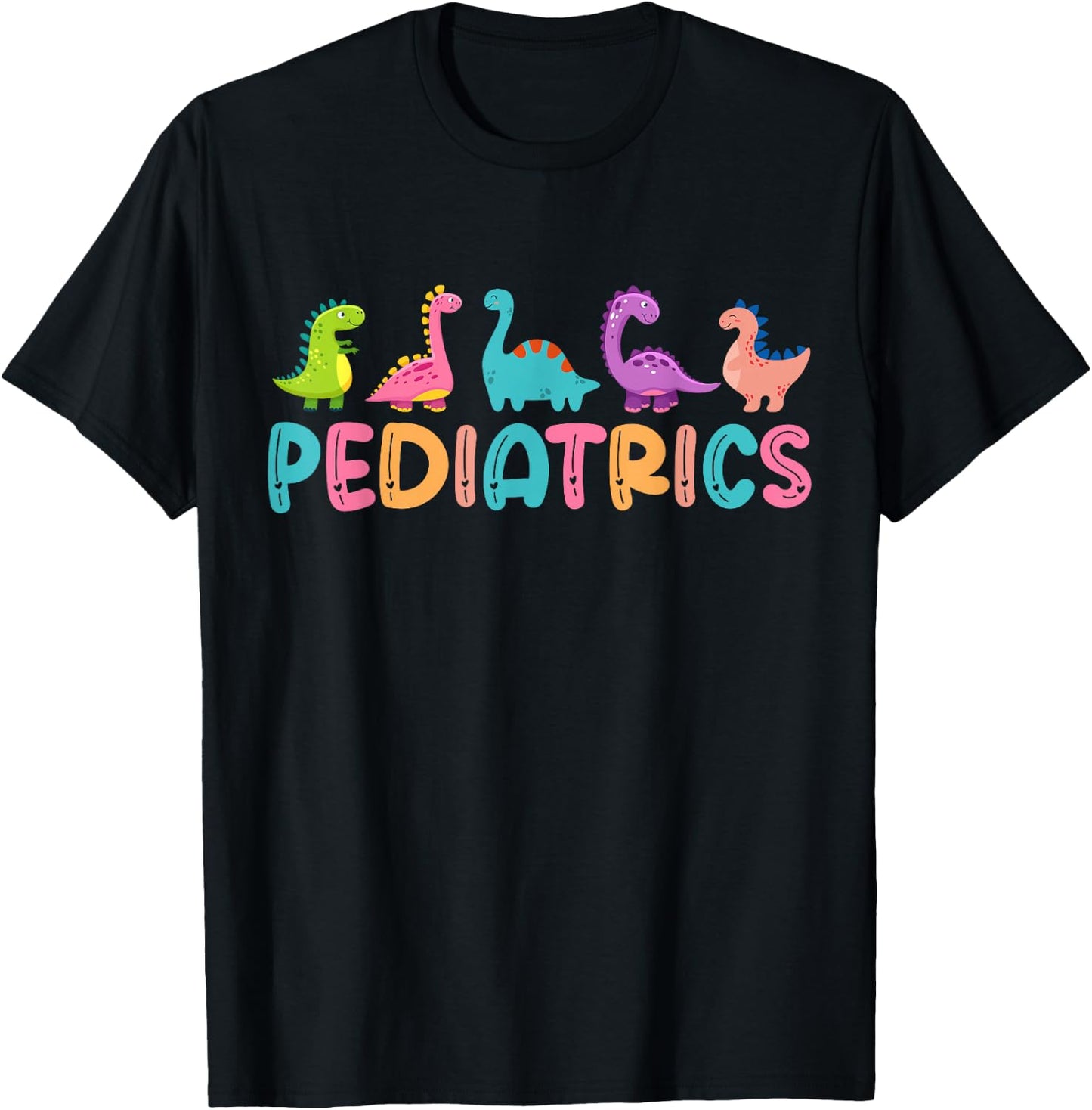 Pediatrics Dinosaurs Peds Nurse Crew Appreciation Pediatric T-Shirt - T-Shirt | Black