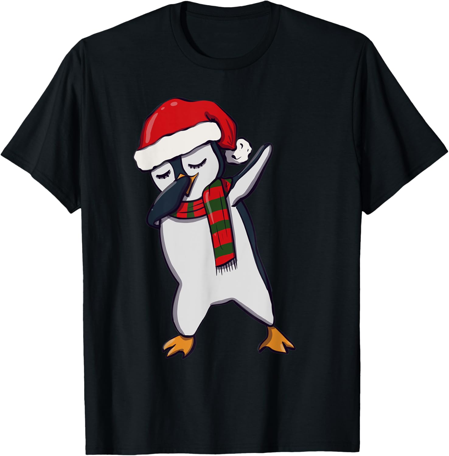 Kids Dabbing Dab Penguin Man Xmas Girls Boys Christmas T-Shirt - T-Shirt | Black