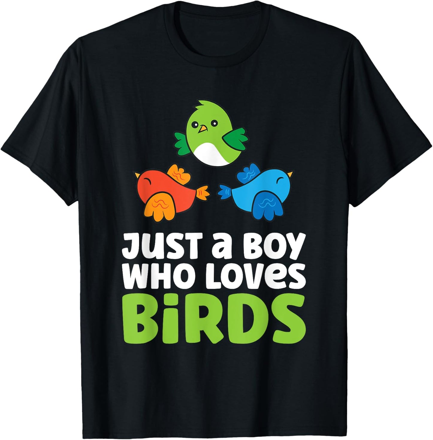 Just a Boy Who Loves Birds T-Shirt - T-Shirt | Black