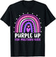 Purple Up for Military Kids Month Military Child Rainbow T-Shirt - T-Shirt | Black