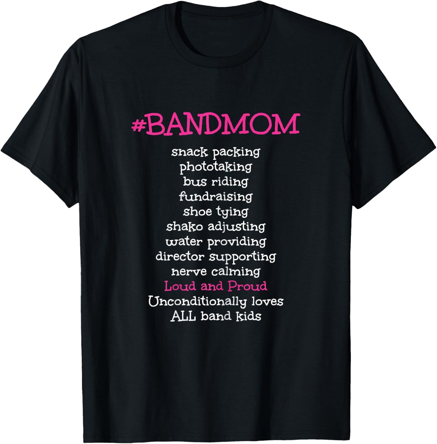Band Mom Marching Band Mother Mother's Day T-Shirt - T-Shirt | Black