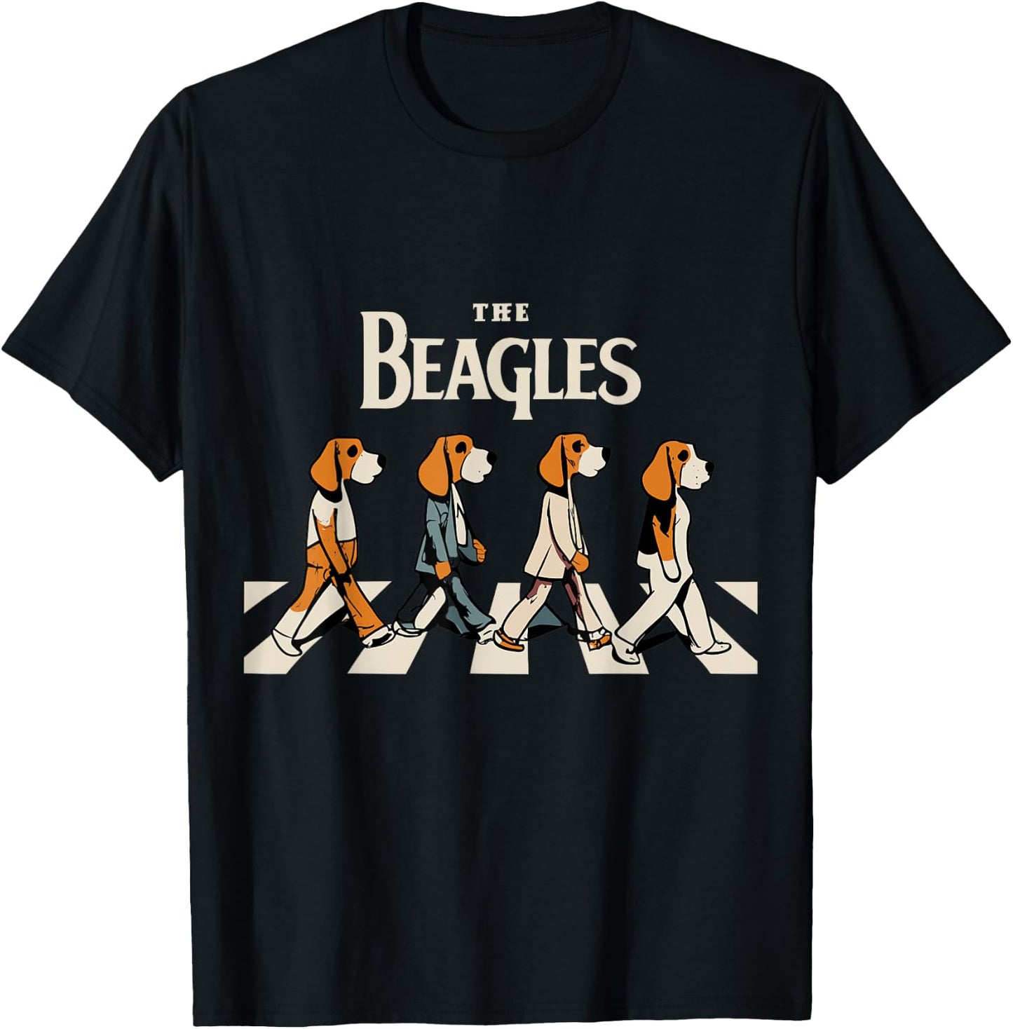 The Beagles Cover Funny Cute Vintage Beagle Dog Lover T-Shirt - T-Shirt | Black
