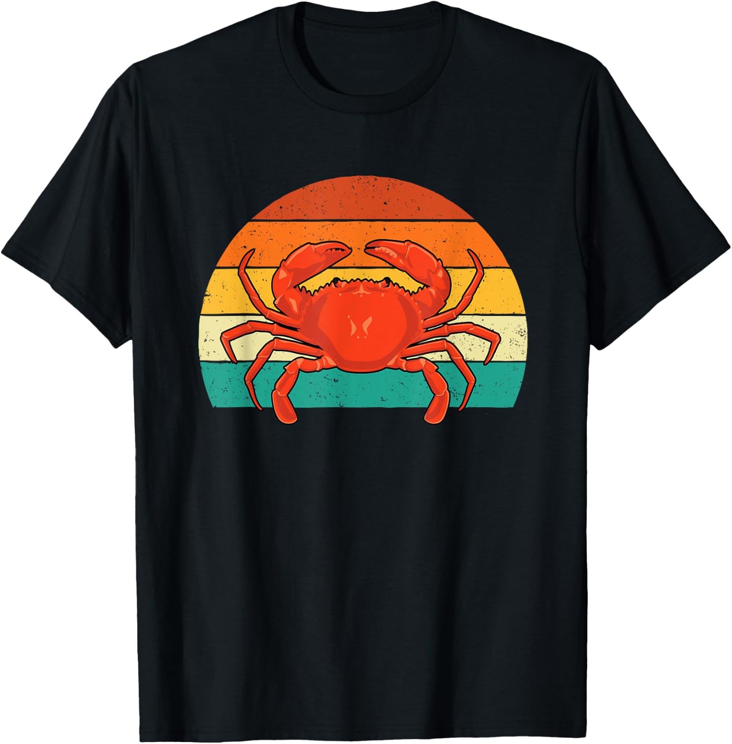 Retro Vintage Crab - Crabber Crabbing Animal Beach Lover Women Kids T-Shirt - T-Shirt | Black