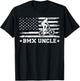 BMX Bike Rider American Flag BMX Uncle Father's Day T-Shirt - T-Shirt | Black