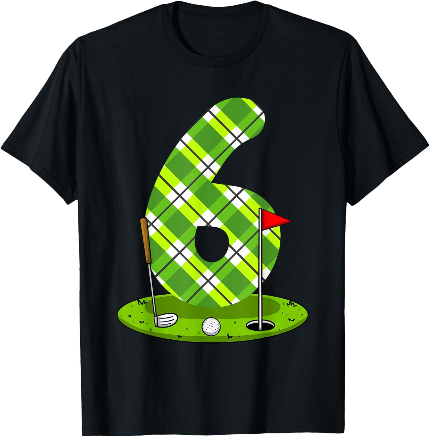 Golf Birthday Shirt For Kids 6th Birthday Party Golfer T-Shirt - T-Shirt | Black