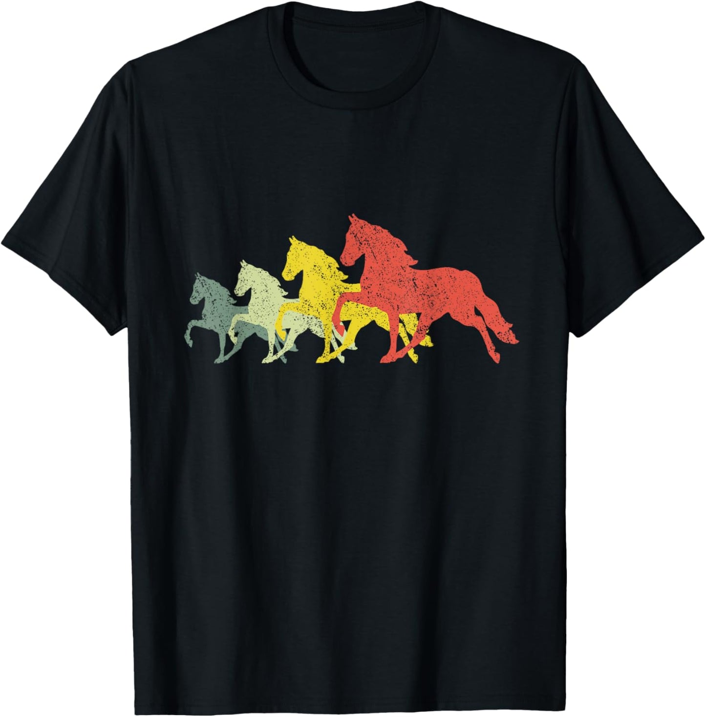Horse Mom & Dad Silhouette - Horse Vintage Tennessee Walker T-Shirt - T-Shirt | Black