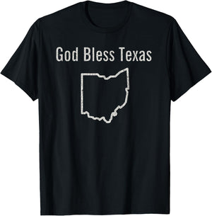 Vintage God Bless Texas Ohio T-Shirt - T-Shirt | Black