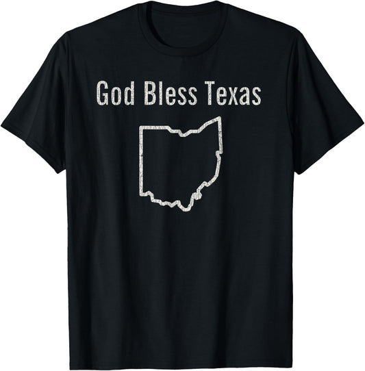 Vintage God Bless Texas Ohio T-Shirt - T-Shirt | Black