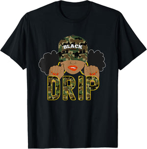 Drip Black Woman | Love to Shop Camo T-Shirt - T-Shirt | Black