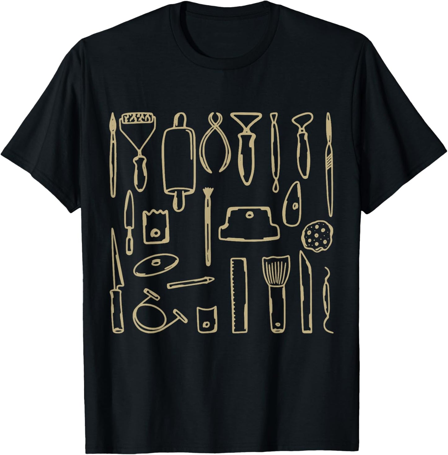 Pottery Tools Potter Vintage Ceramic Artist T-Shirt - T-Shirt | Black