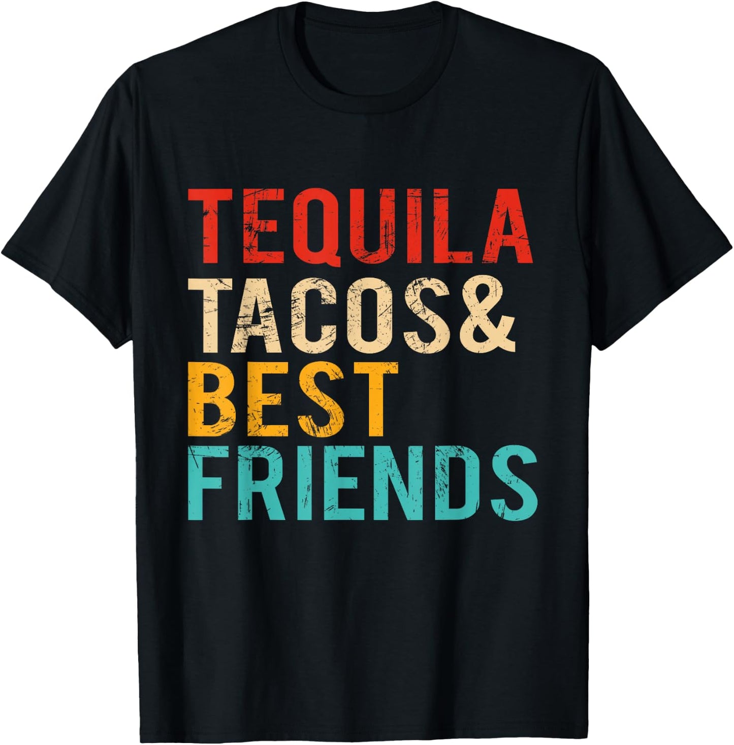 Cinco De Mayo Tequila Tacos Best Friends Drinking Men Women T-Shirt - T-Shirt | Black