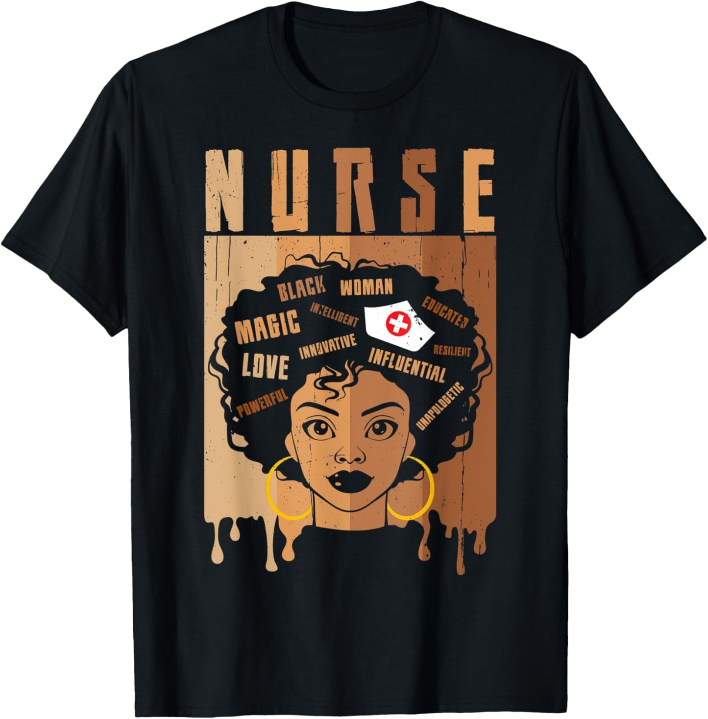 Nurse African American Melanin Black History Month Nurse T-Shirt - T-Shirt | Black