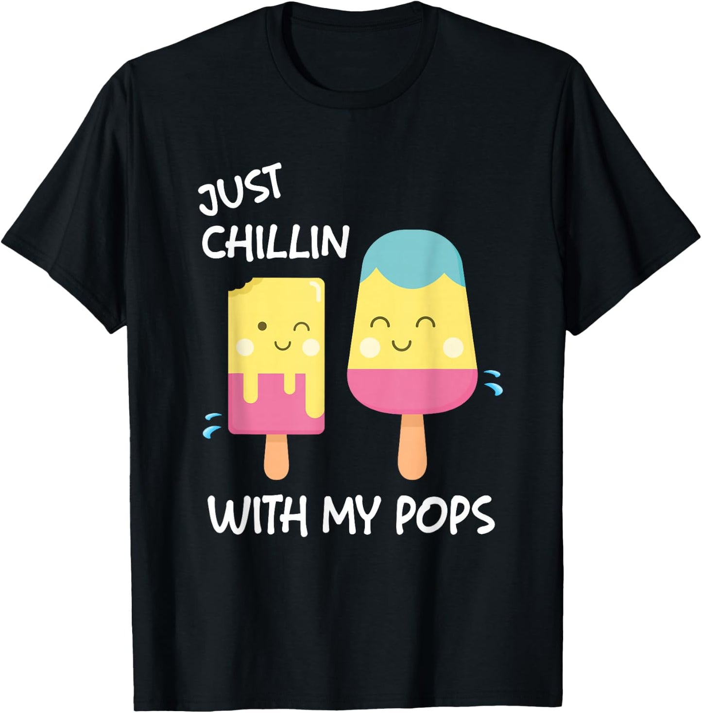Just Chillin With My Pops T-Shirt - T-Shirt | Black