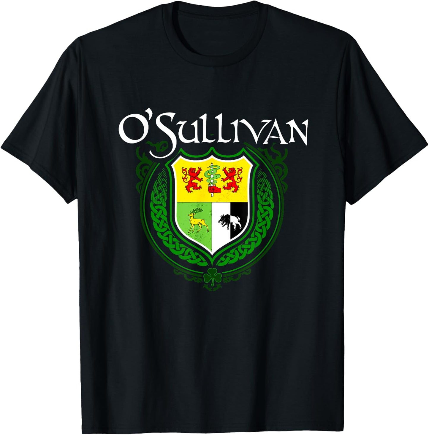 O'Sullivan Surname Irish Clan Tartan Badge Ireland T-Shirt - T-Shirt | Black