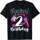 Girls Rockstar Birthday Rock Star Themed Guitar 2nd Birthday T-Shirt - T-Shirt | Black