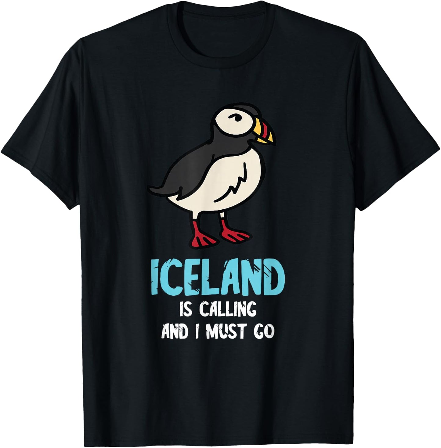 Puffin Bird Lover Iceland Is Calling Seabird Lover Puffin T-Shirt - T-Shirt | Black