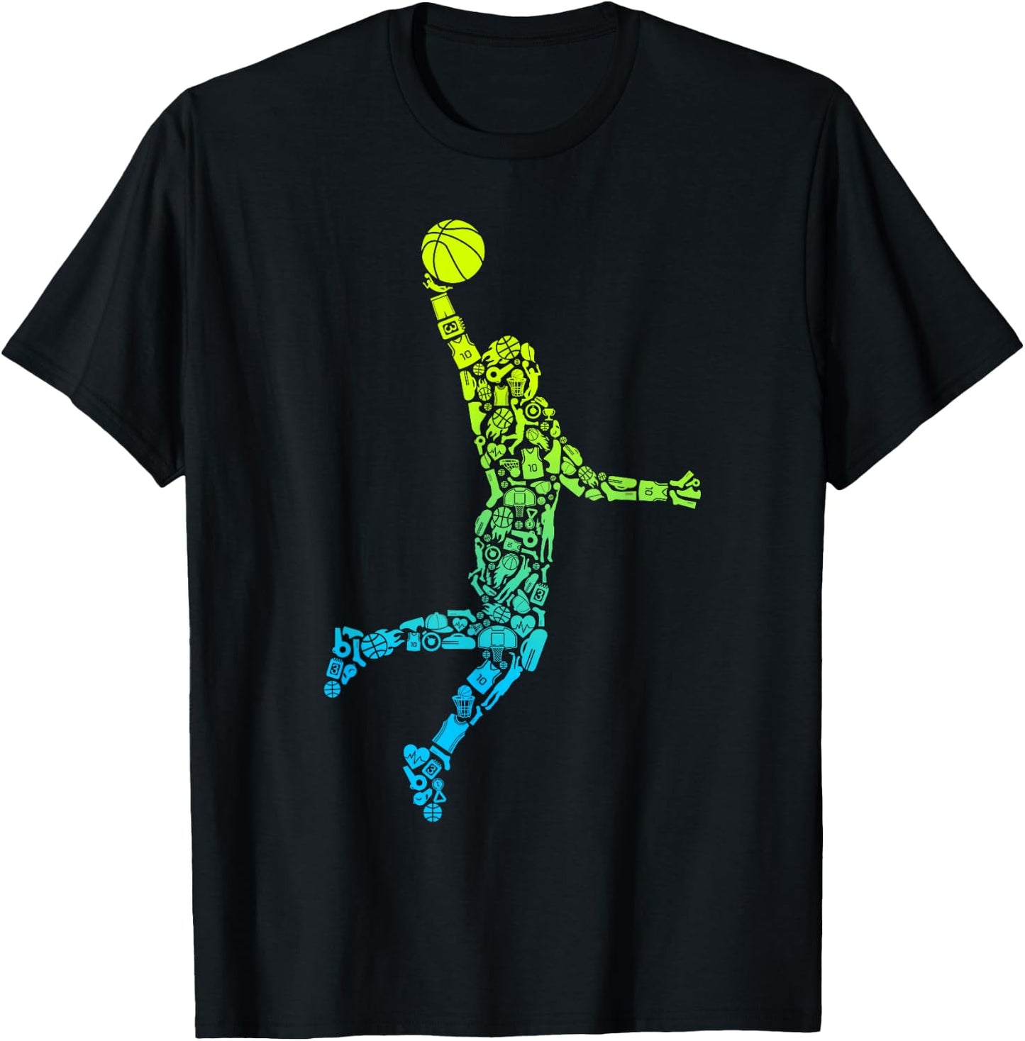 Basketball Players Dunking Kids Men Boys Basketball Player T-Shirt - T-Shirt | Black