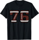 Number #76 Football Number T-Shirt - T-Shirt | Black