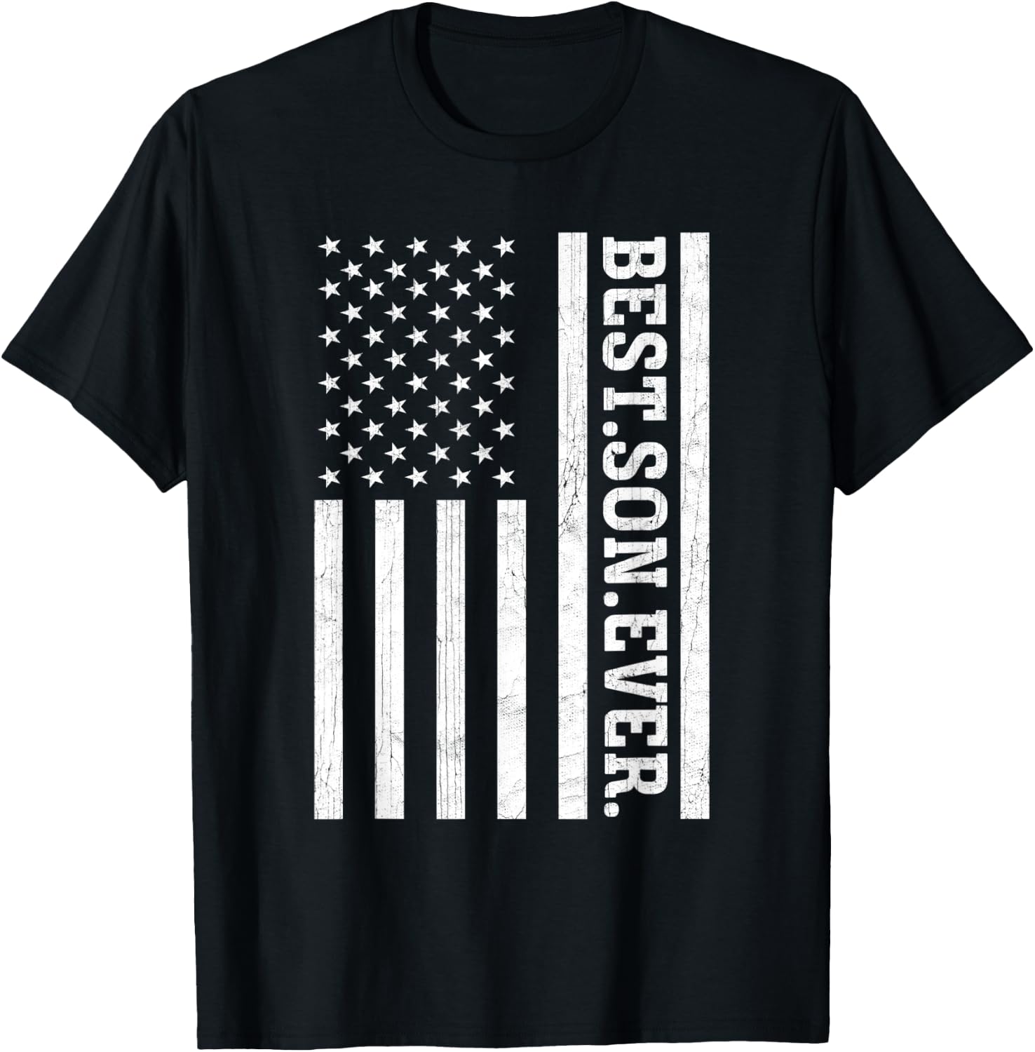 Best Son Ever US American Flag Son Vintage T-Shirt - T-Shirt | Black