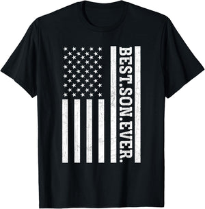Best Son Ever US American Flag Son Vintage T-Shirt - T-Shirt | Black