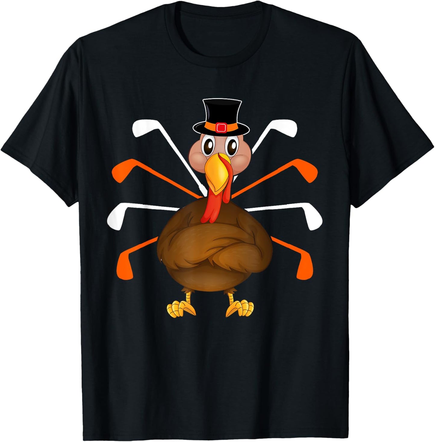 Turkey Golf Thanksgiving Turkey Sport Player Autumn Fall T-Shirt - T-Shirt | Black