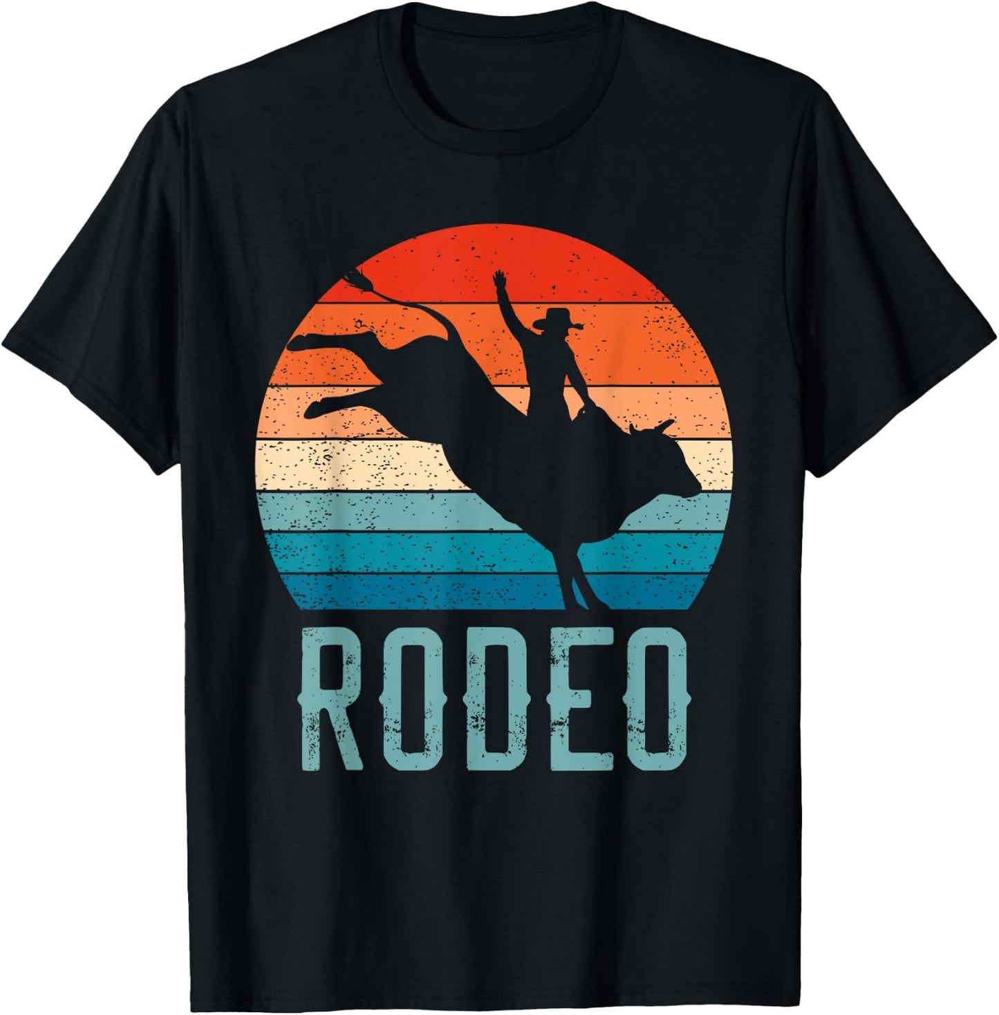 Vintage Rodeo Bull Riding Cowboy Bull Rider Apparel T-Shirt - T-Shirt | Black