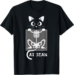 Skeleton Cat Scan Ct Scaning Funny X Ray Pun Meme Rad Tech T-Shirt - T-Shirt | Black