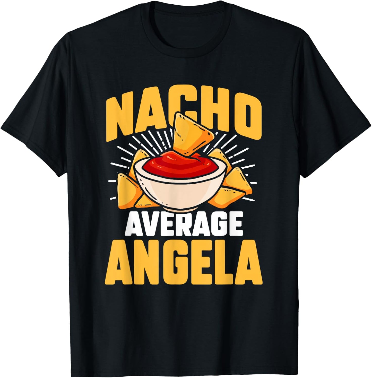 Funny Taco Personalized Name Nacho Average Angela T-Shirt - T-Shirt | Black