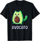 Avogato Avocado Cat Vegan T-Shirt - T-Shirt | Black