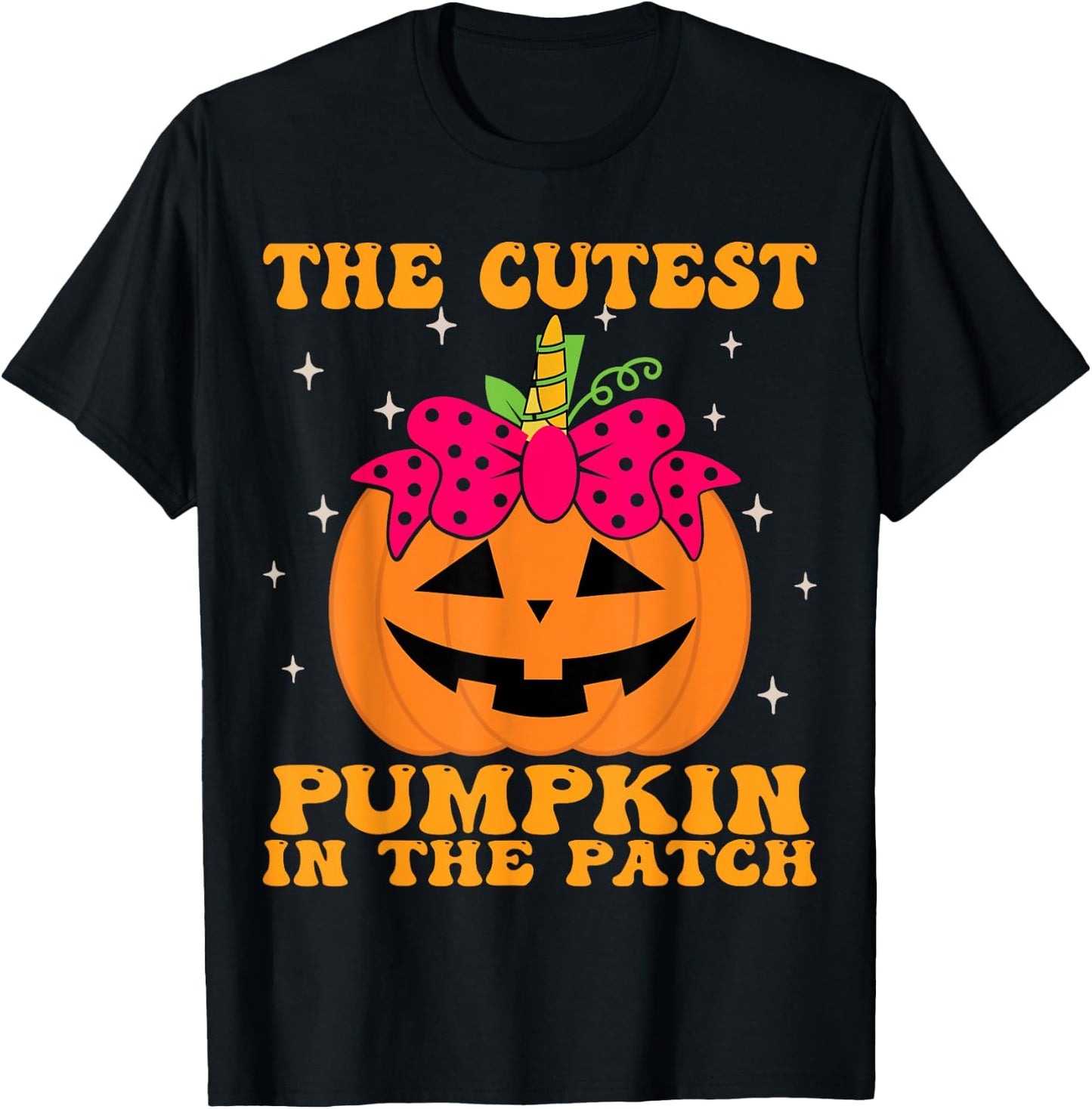 JackOLantern Halloween Pumpkin Unicorn Girl Toddler Kid Cute T-Shirt - T-Shirt | Black