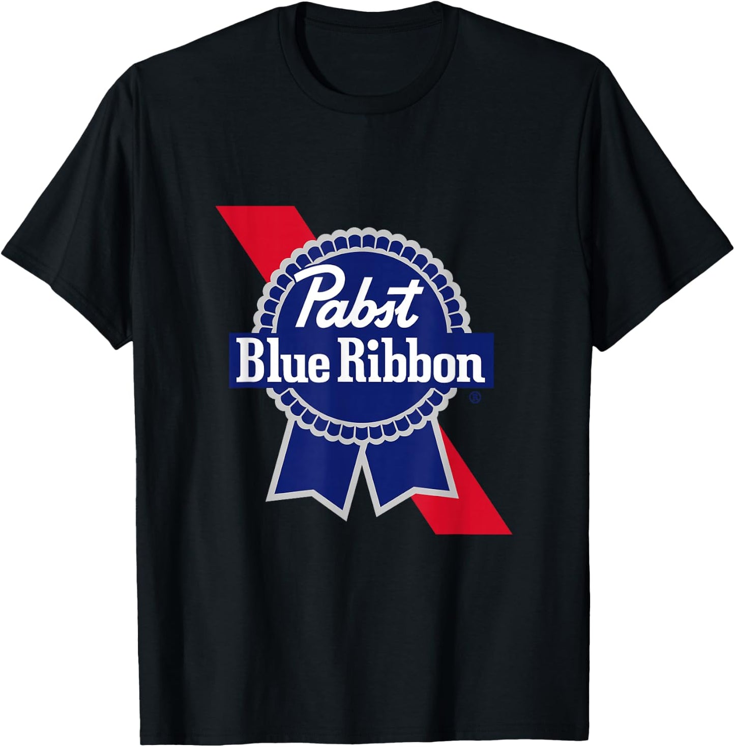 Pabst Crest and Ribbon Licensed Logo T-Shirt - T-Shirt | Black