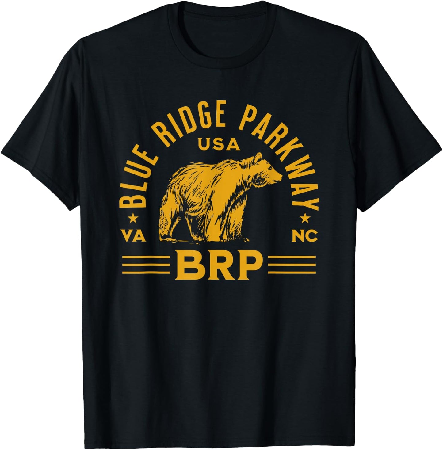 Blue Ridge Parkway NC and VA Bear Design T-Shirt - T-Shirt | Black